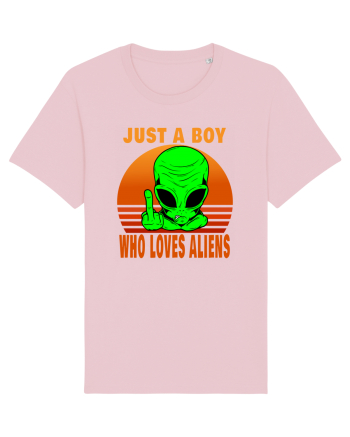 Just A Boy Who Loves Aliens Cotton Pink