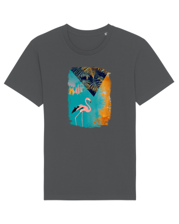 Atmosferă Tropicală cu Flamingo roz Anthracite