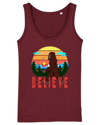 Believe Bigfoot Retro Burgundy