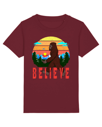 Believe Bigfoot Retro Burgundy