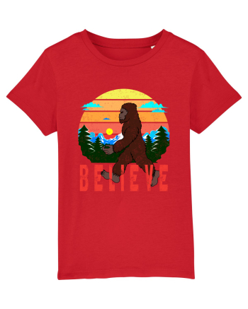 Believe Bigfoot Retro Red