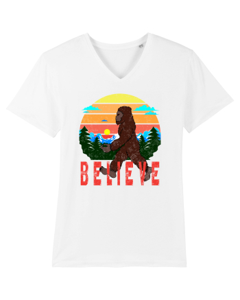 Believe Bigfoot Retro White