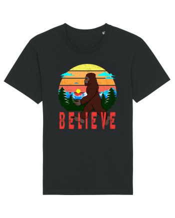 Believe Bigfoot Retro Black