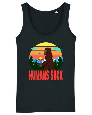 Humans Suck Retro Bigfoot Black