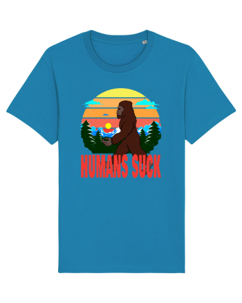 Humans Suck Retro Bigfoot Azur