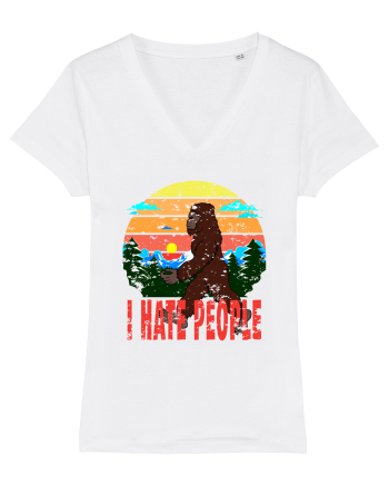 I Hate People Vintage Bigfoot White
