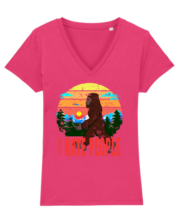 I Hate People Vintage Bigfoot Raspberry
