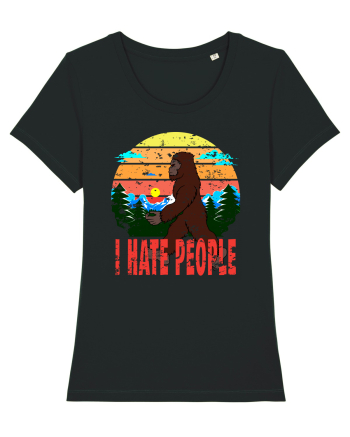 I Hate People Vintage Bigfoot Black