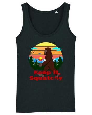 Keep It Squatchy Retro Bigfoot Black