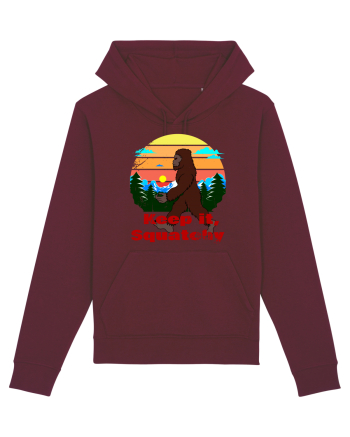 Keep It Squatchy Retro Bigfoot Burgundy