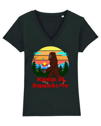 Keep It Squatchy Retro Bigfoot Black