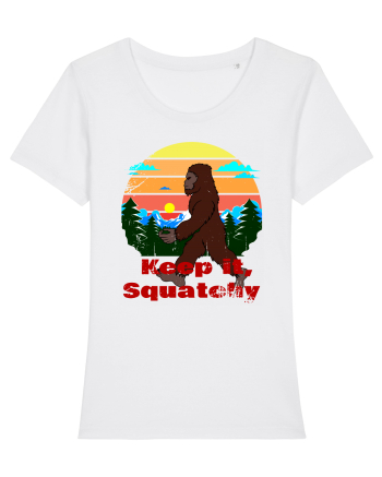 Keep It Squatchy Retro Bigfoot White