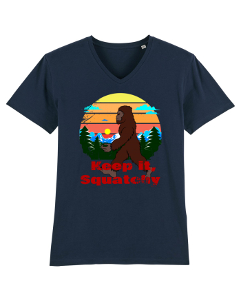 Keep It Squatchy Retro Bigfoot French Navy
