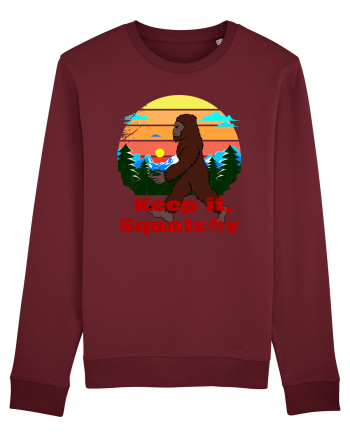Keep It Squatchy Retro Bigfoot Burgundy
