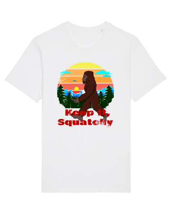 Keep It Squatchy Retro Bigfoot White