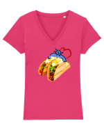 Tacos lover Tricou mânecă scurtă guler V Damă Evoker