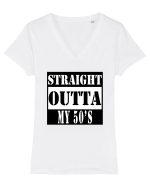 Straight Outta My 50s Tricou mânecă scurtă guler V Damă Evoker