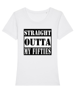 Straight Outta My Fifties Tricou mânecă scurtă guler larg fitted Damă Expresser
