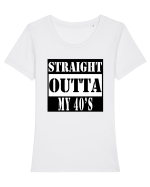 Straight Outta My 40s Tricou mânecă scurtă guler larg fitted Damă Expresser