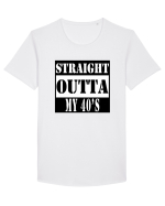Straight Outta My 40s Tricou mânecă scurtă guler larg Bărbat Skater
