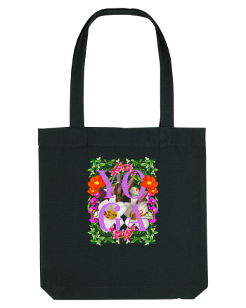 Yoga Este Sportul Meu Favorit Design Cu Flori Black