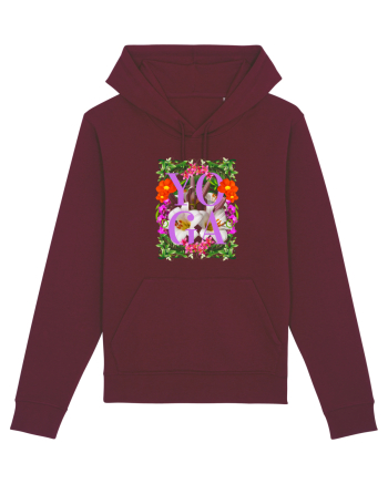 Yoga Este Sportul Meu Favorit Design Cu Flori Burgundy