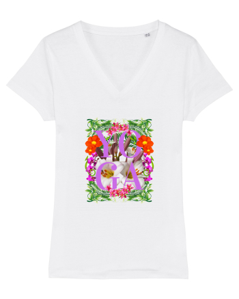 Yoga Este Sportul Meu Favorit Design Cu Flori White