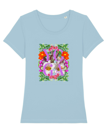 Yoga Este Sportul Meu Favorit Design Cu Flori Sky Blue
