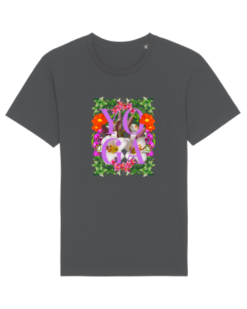 Yoga Este Sportul Meu Favorit Design Cu Flori Anthracite