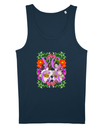 Yoga Este Sportul Meu Favorit Design Cu Flori Navy