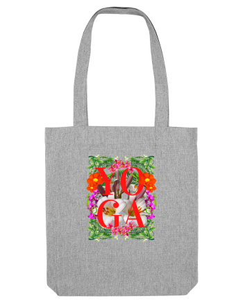 Yoga Este Sportul Meu Favorit Design Cu Flori Heather Grey