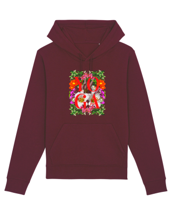 Yoga Este Sportul Meu Favorit Design Cu Flori Burgundy