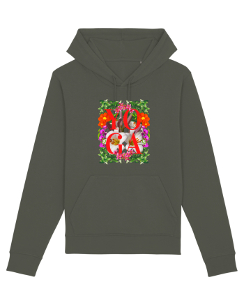 Yoga Este Sportul Meu Favorit Design Cu Flori Khaki