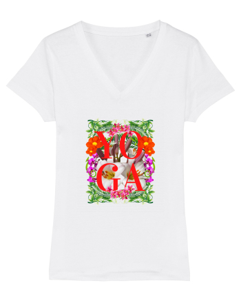 Yoga Este Sportul Meu Favorit Design Cu Flori White