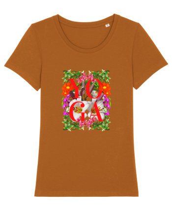Yoga Este Sportul Meu Favorit Design Cu Flori Roasted Orange