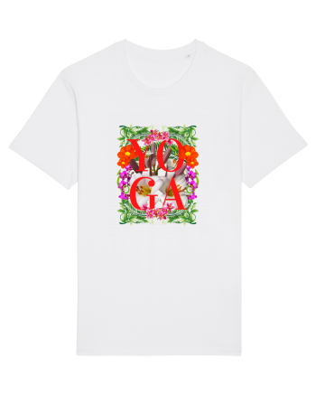 Yoga Este Sportul Meu Favorit Design Cu Flori White