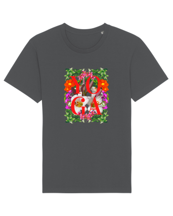 Yoga Este Sportul Meu Favorit Design Cu Flori Anthracite