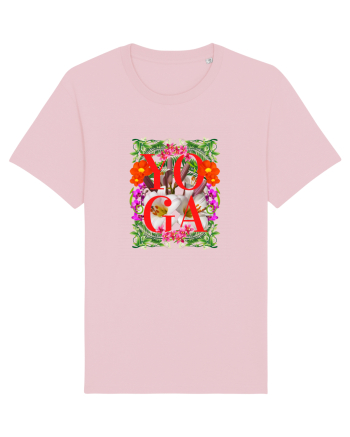 Yoga Este Sportul Meu Favorit Design Cu Flori Cotton Pink