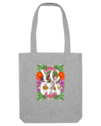 Yoga Este Sportul Meu Favorit Design Cu Flori Heather Grey