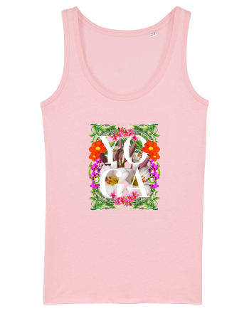 Yoga Este Sportul Meu Favorit Design Cu Flori Cotton Pink