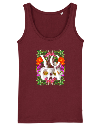 Yoga Este Sportul Meu Favorit Design Cu Flori Burgundy