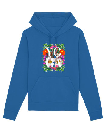 Yoga Este Sportul Meu Favorit Design Cu Flori Royal Blue