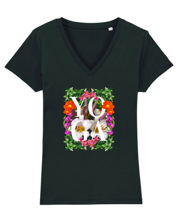 Yoga Este Sportul Meu Favorit Design Cu Flori Black