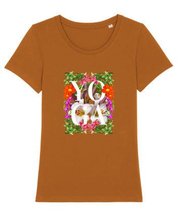 Yoga Este Sportul Meu Favorit Design Cu Flori Roasted Orange