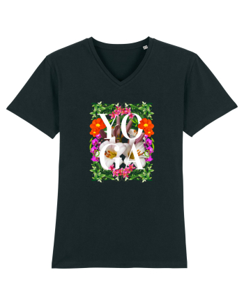 Yoga Este Sportul Meu Favorit Design Cu Flori Black
