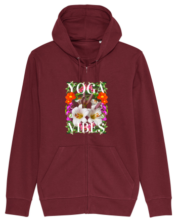 Yoga Vibratii Design Cu Flori Burgundy