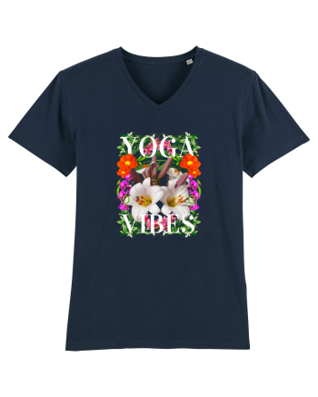 Yoga Vibratii Design Cu Flori French Navy
