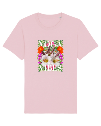 Yoga Vibratii Design Cu Flori Cotton Pink