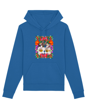 Yoga Vibratii Design Cu Flori Royal Blue