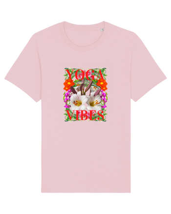Yoga Vibratii Design Cu Flori Cotton Pink